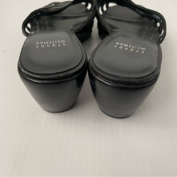 Stuart Weitzman black heeled sandals size 9 cross cross straps - Picture 4 of 11